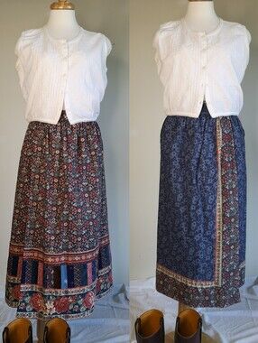 80s Suttles and Seawinds Quilted Skirt
